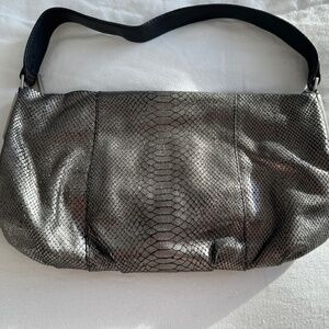 Calvin Klein Vintage Metallic Snake-Embossed Shoulder Bag